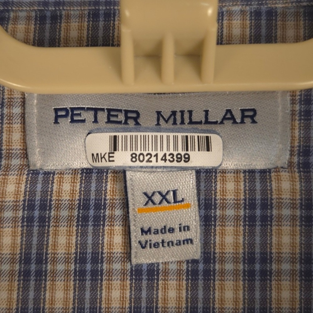 Peter Millar XXL Prairie Performance Twill Button Down Shirt Plaid‎ Mens XXL - Picture 2 of 7